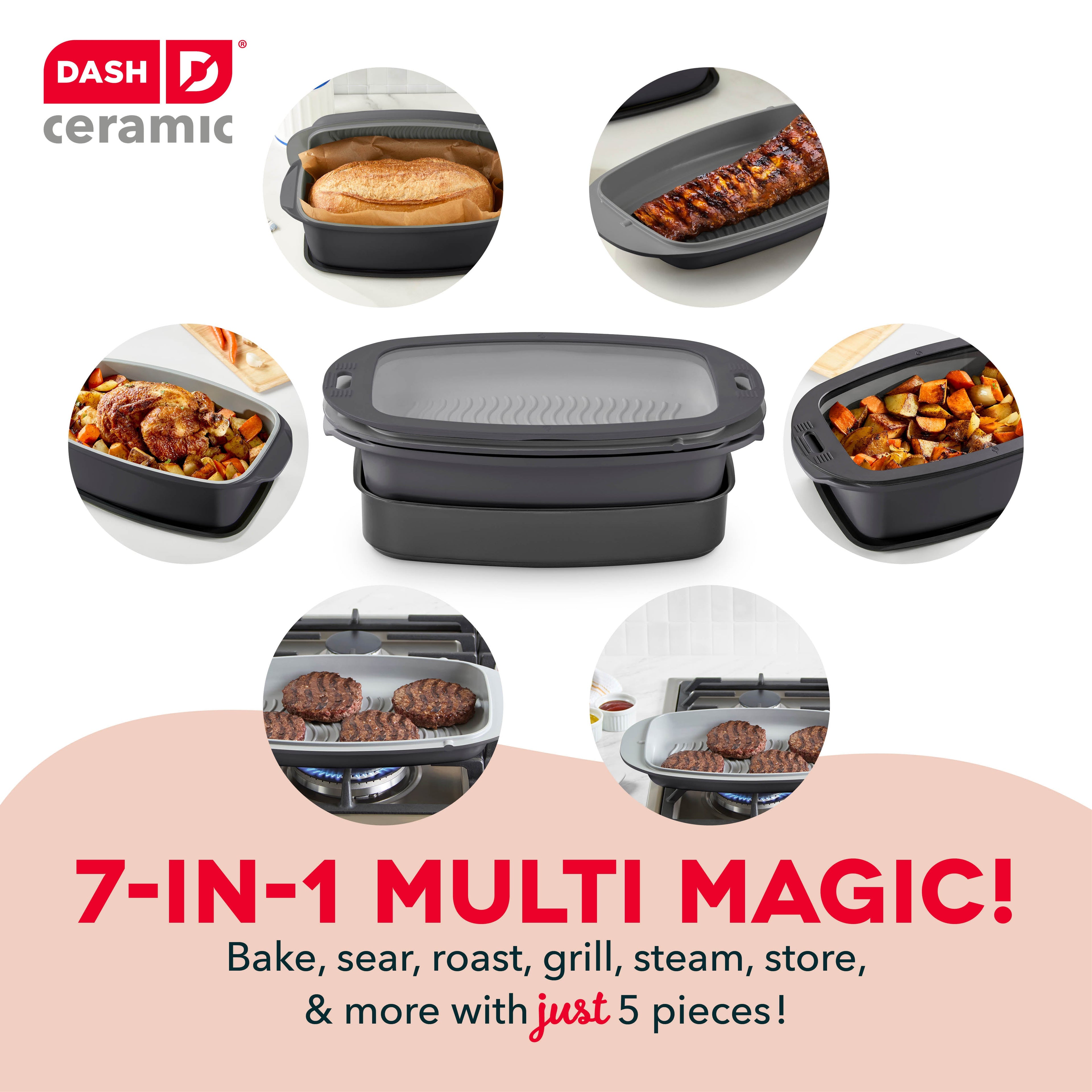 SmartStore™ 7-in-1 Multipurpose Cookware + Steamer Set